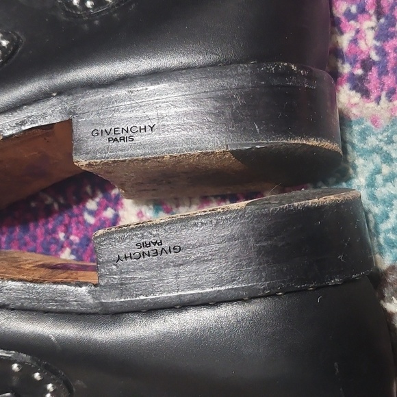 Givenchy Black Combat Boots with Silver Buckles and Studs - Picture 8 of 8